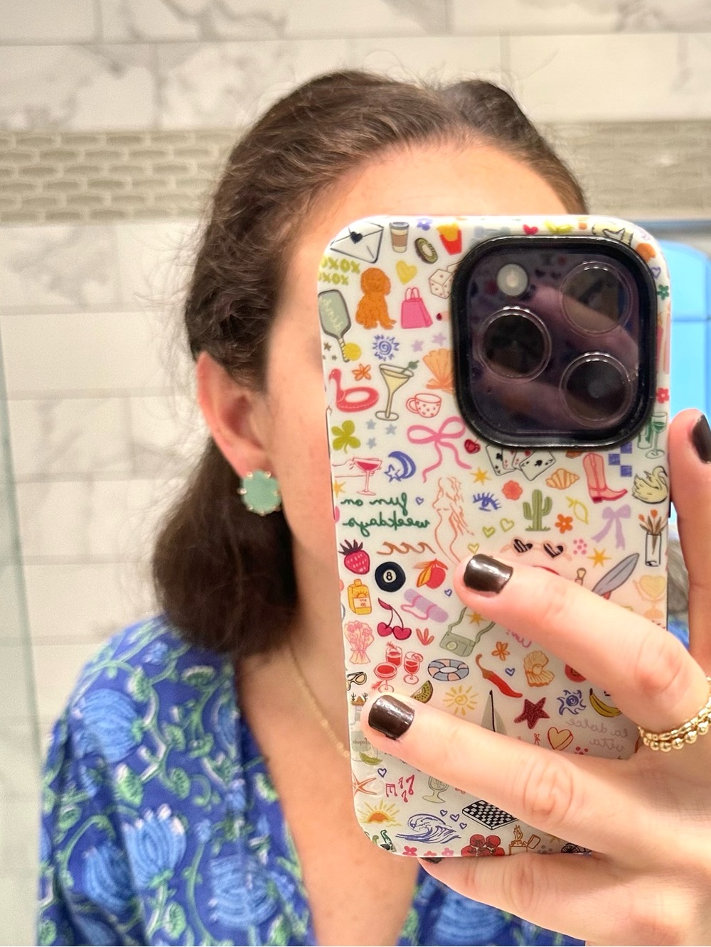 Kendra Scott Gold-Tone Mint Green Statement Stud Earrings
